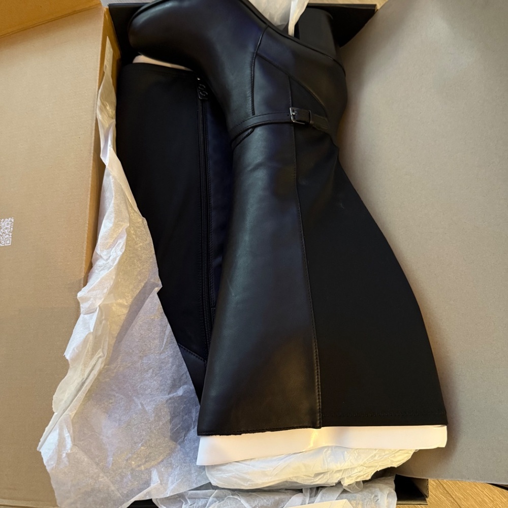 Naturalizer Black Tall Boots- Extra Wide Calf - Picture 3 of 8